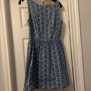 Blue and White Floral Dress